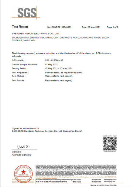 Китай Shenzhen Yizhuo Electronics Co., Ltd Сертификаты